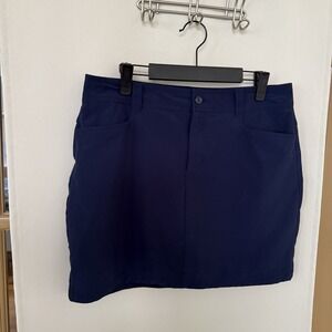 Eddie Bauer Womens 10 Navy Blue Athletic Outdoors Hiking‎ Skort Skirt Shorts